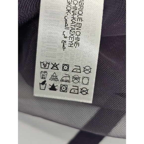 Zara Womens S Sheer Puff Sleeve Wrap Tie Cropped‎ Top Blouse Shirt Gray EUC - Picture 7 of 7